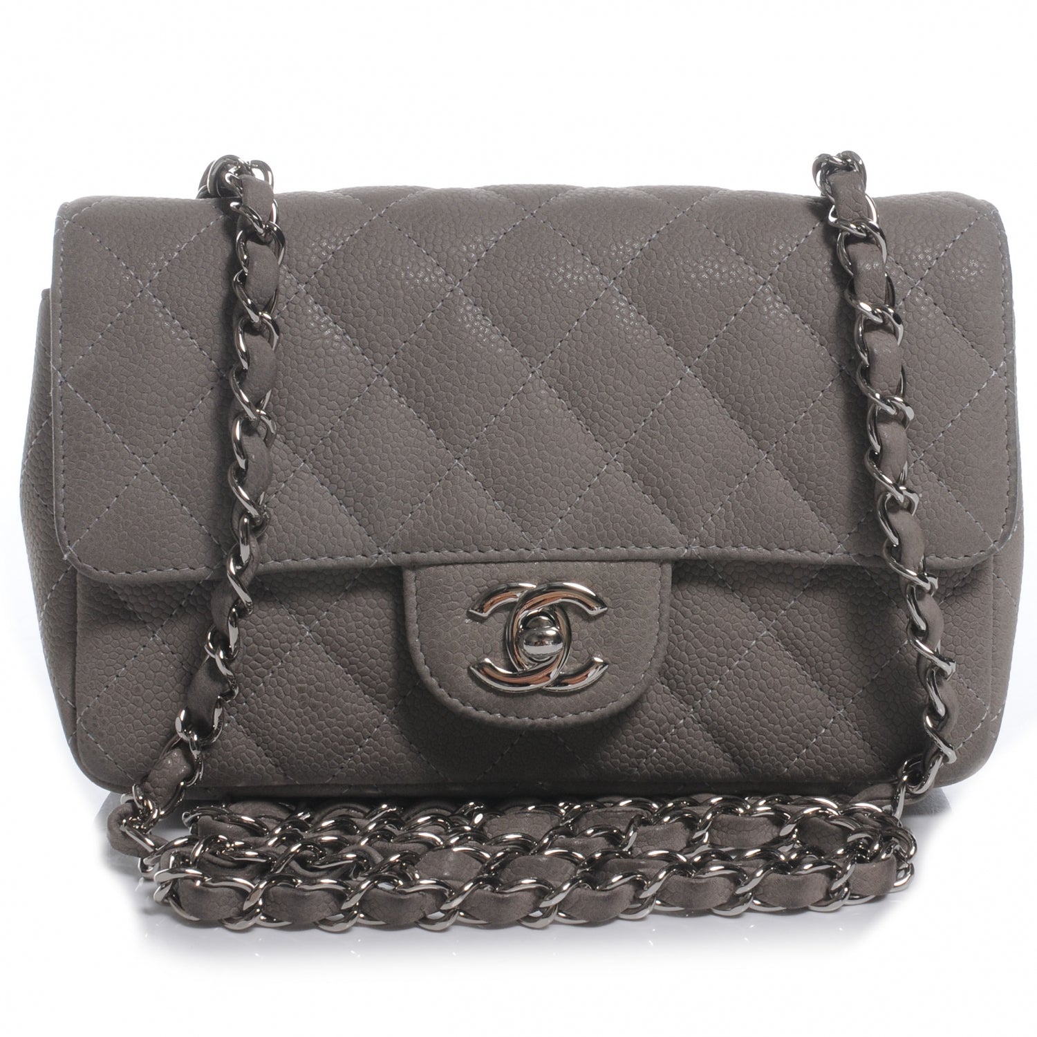 Chanel Caviar Iridescent Quilted Mini Flap Gris 1 of 8