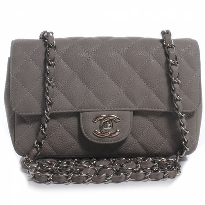 Chanel Caviar Iridescent Quilted Mini Flap Gris 1 of 8