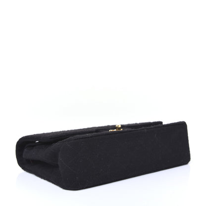 Chanel Jersey Quilted Medium Double Flap Black 4 of 19