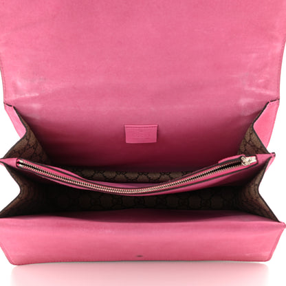 Gucci GG Supreme Monogram Suede Pierced Heart Embroidered Medium Dionysus Shoulder Bag Beige Ebony Pink Tropical Flower 5 of 18