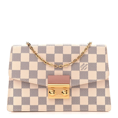 Louis Vuitton Damier Azur Croisette Chain Wallet Rose Ballerine 1 of 9