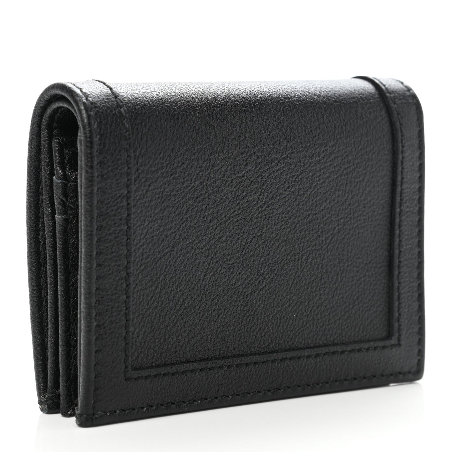 Wonka Grain Calfskin Diana Card Case Wallet Black