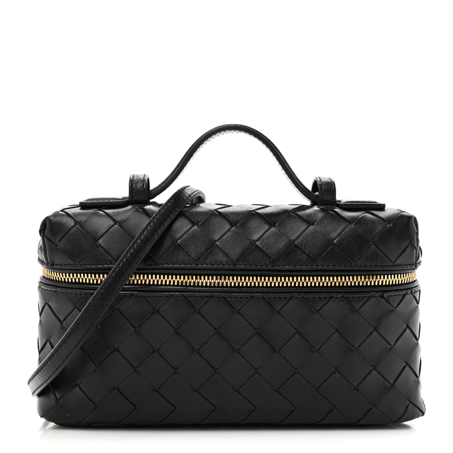 Bottega Veneta Calfskin Intrecciato Bang Bang Vanity Case Black 1 of 9