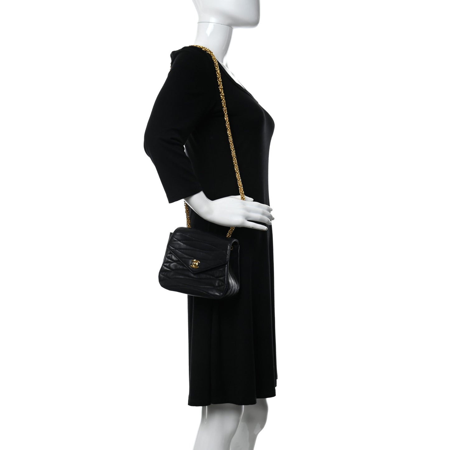 Lambskin Quilted Small Single Flap Black