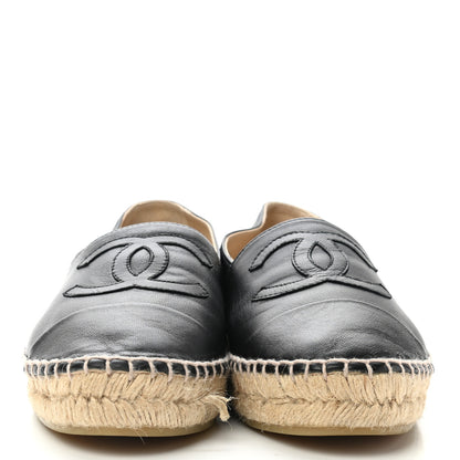 Chanel Lambskin CC Espadrilles 37 Black 2 of 12