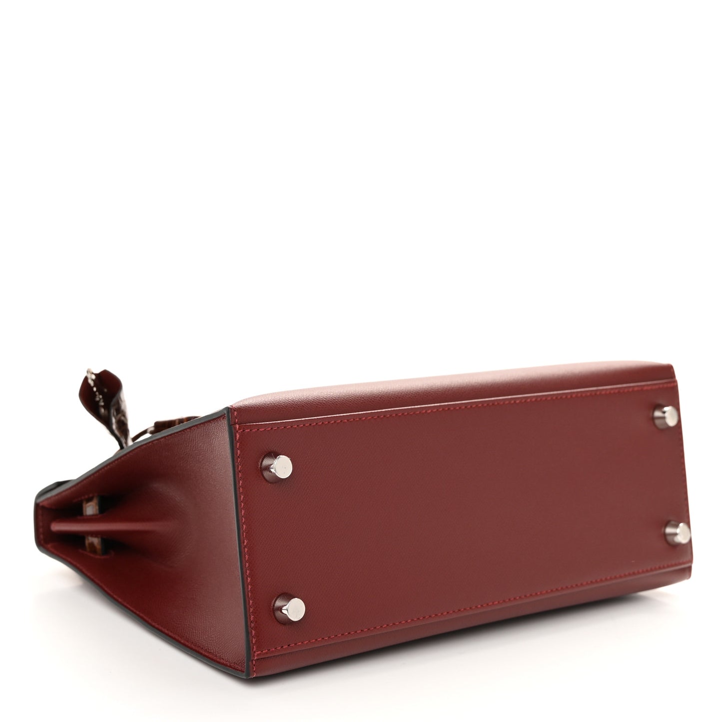 Madame Calfskin Shiny Niloticus Crocodile Kelly Sellier Touch 25 Rouge H Terre