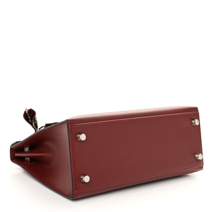 Hermes Madame Calfskin Shiny Niloticus Crocodile Kelly Sellier Touch 25 Rouge H Terre 4 of 14