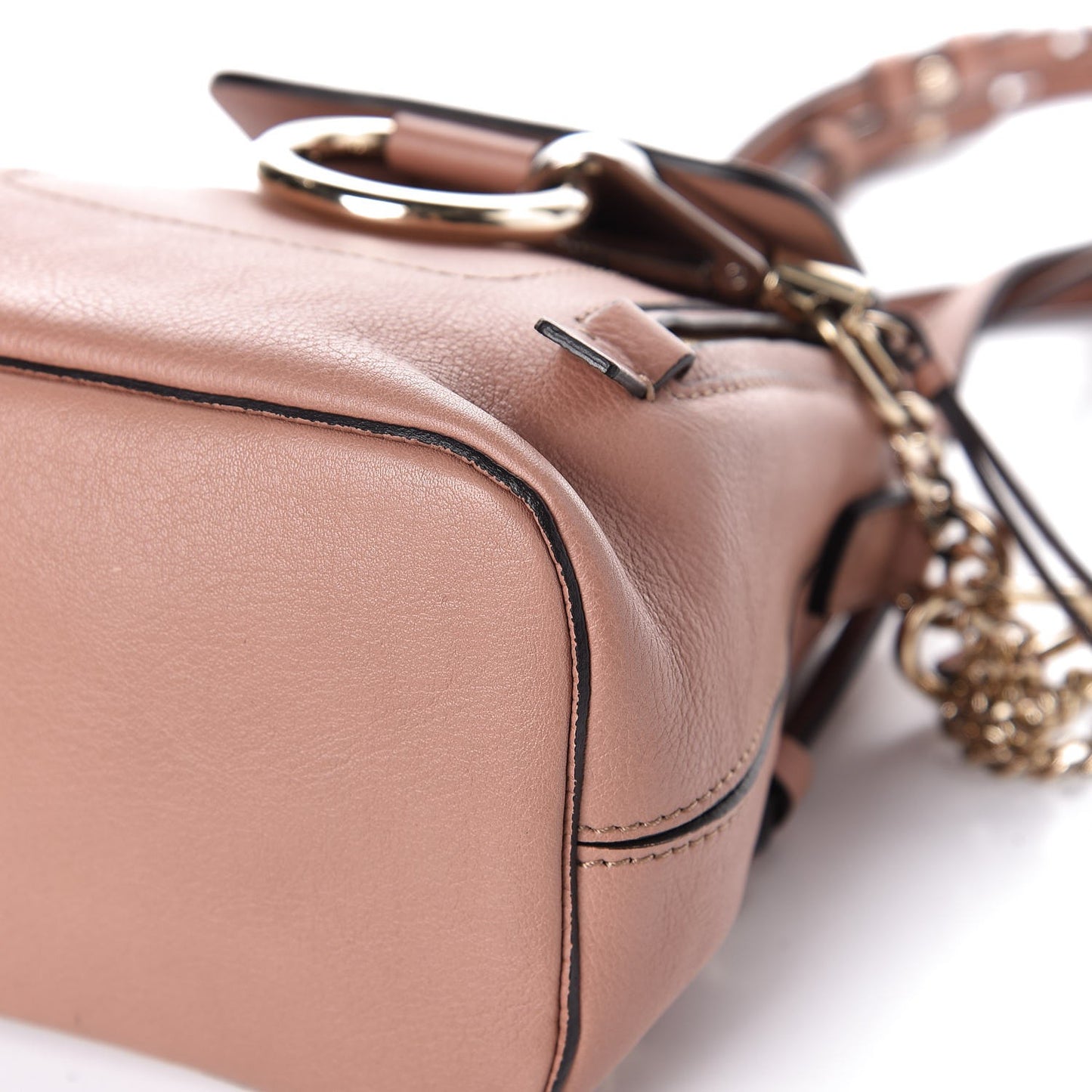 Suede Calfskin Mini Faye Backpack Nougat