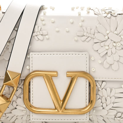 Valentino Garavani Nappa Floral Applique Vlogo Shoulder Bag White 7 of 9