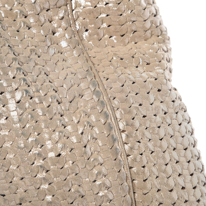 Christian Dior Metallic Suede Woven Lady Dior Shopping Tote Gold 10 of 17