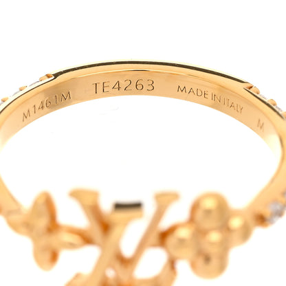 Louis Vuitton Metal Crystal LV Iconic Flower Ring M 53 6.5 Gold 5 of 6