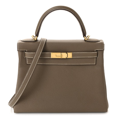 Hermes Togo Kelly Retourne 28 Etoupe 1 of 10