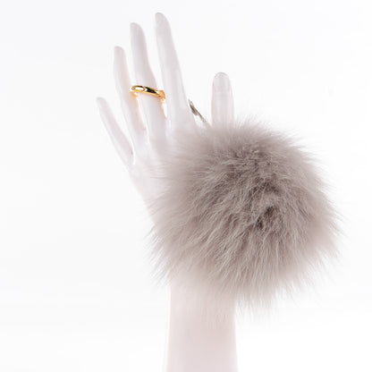 Fendi Fox Fur Vitello Elite Pom Pom Bag Charm Grigio Perla 2 of 5