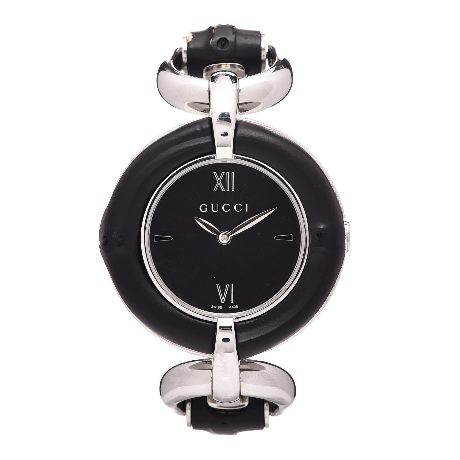 Gucci Stainless Steel Bamboo 35mm Quartz Watch Black 1 of 7