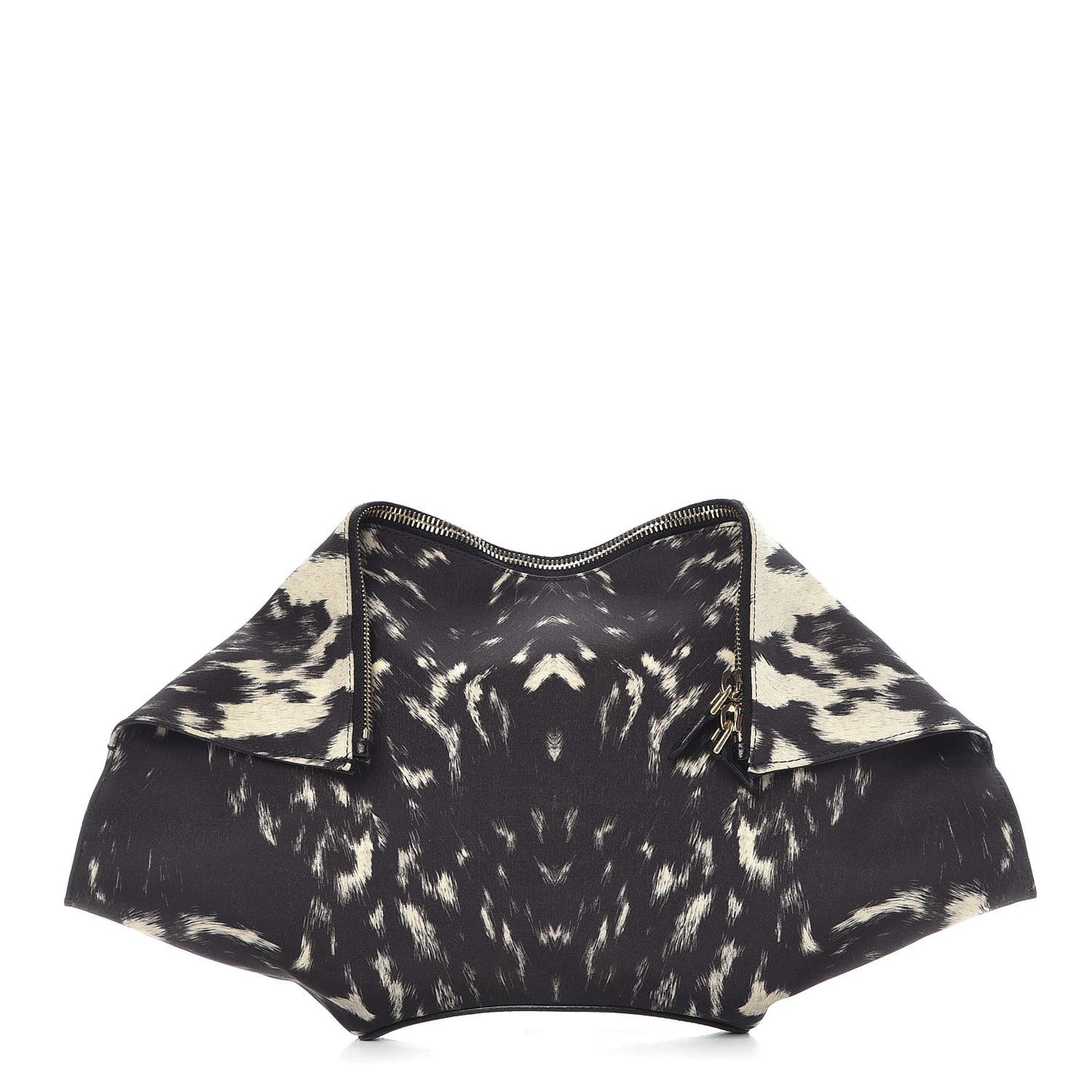 Silk Pony Print De Manta Clutch Black