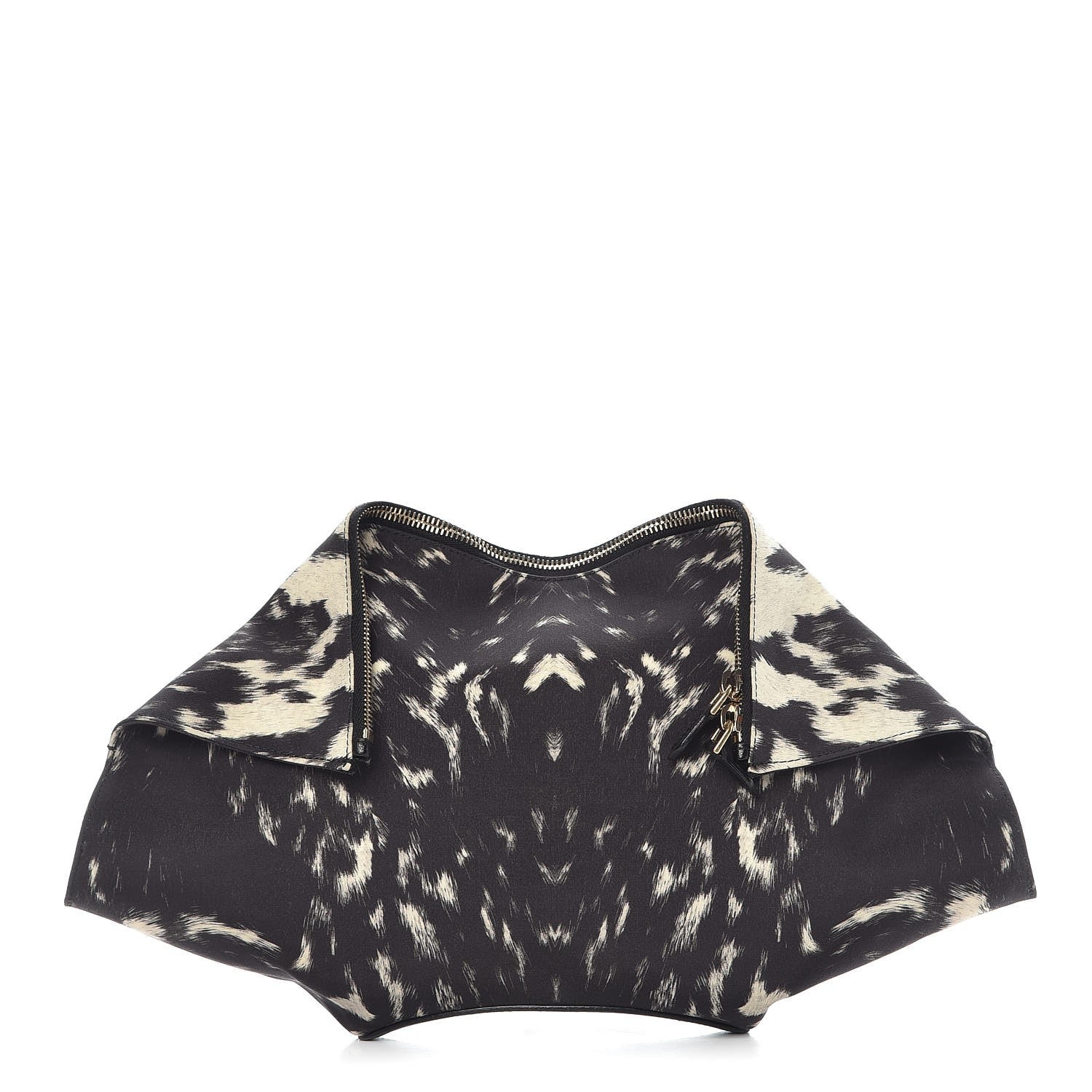 Alexander McQueen Silk Pony Print De Manta Clutch Black 1 of 9