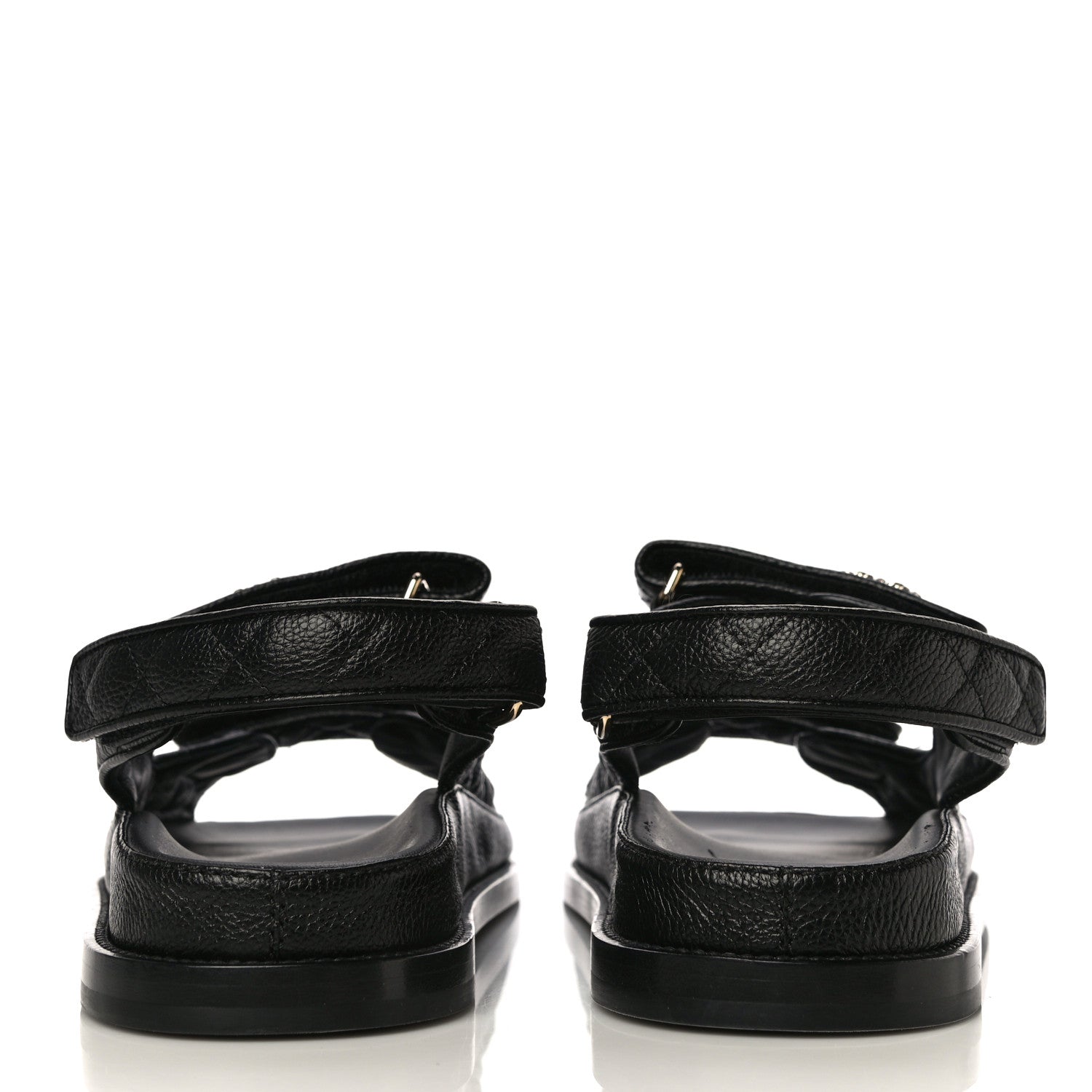 Chanel Grained Calfskin Velcro Dad Sandals 40 Black 6 of 13