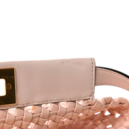 Fendi Nappa Woven Mini Peekaboo Iconic Satchel Rosa Confetto 11 of 11