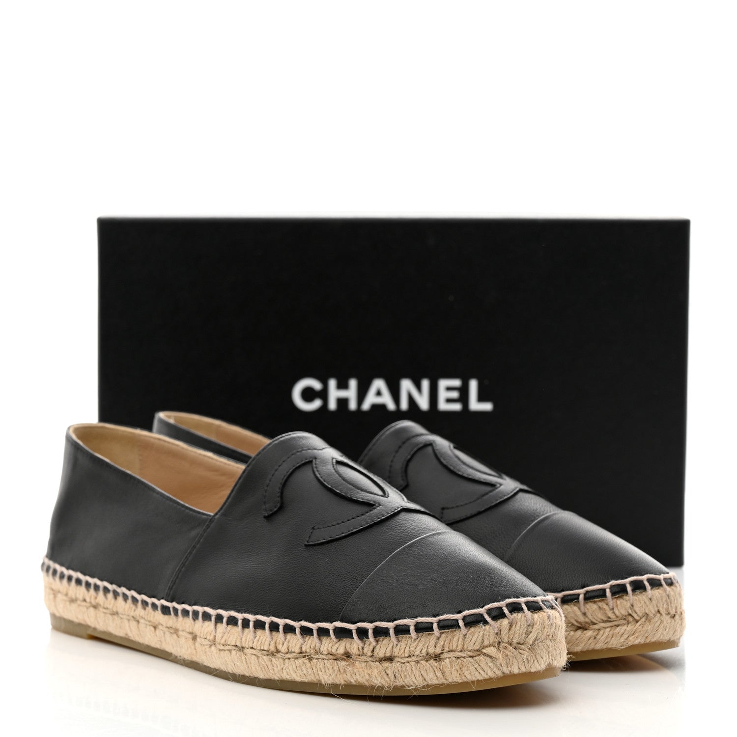 Chanel Lambskin CC Espadrilles 41 Black 9 of 9