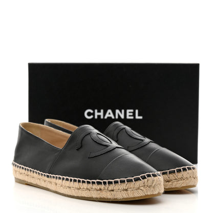 Chanel Lambskin CC Espadrilles 41 Black 9 of 9