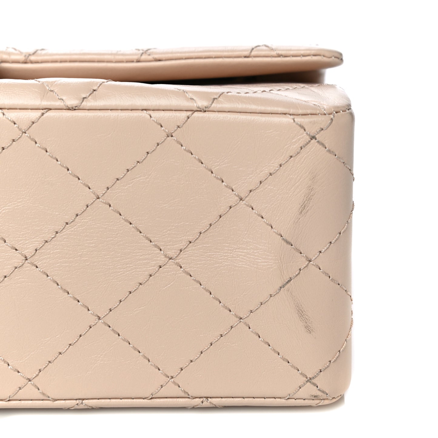 Aged Calfskin Quilted 2.55 Reissue 226 Flap Light Beige