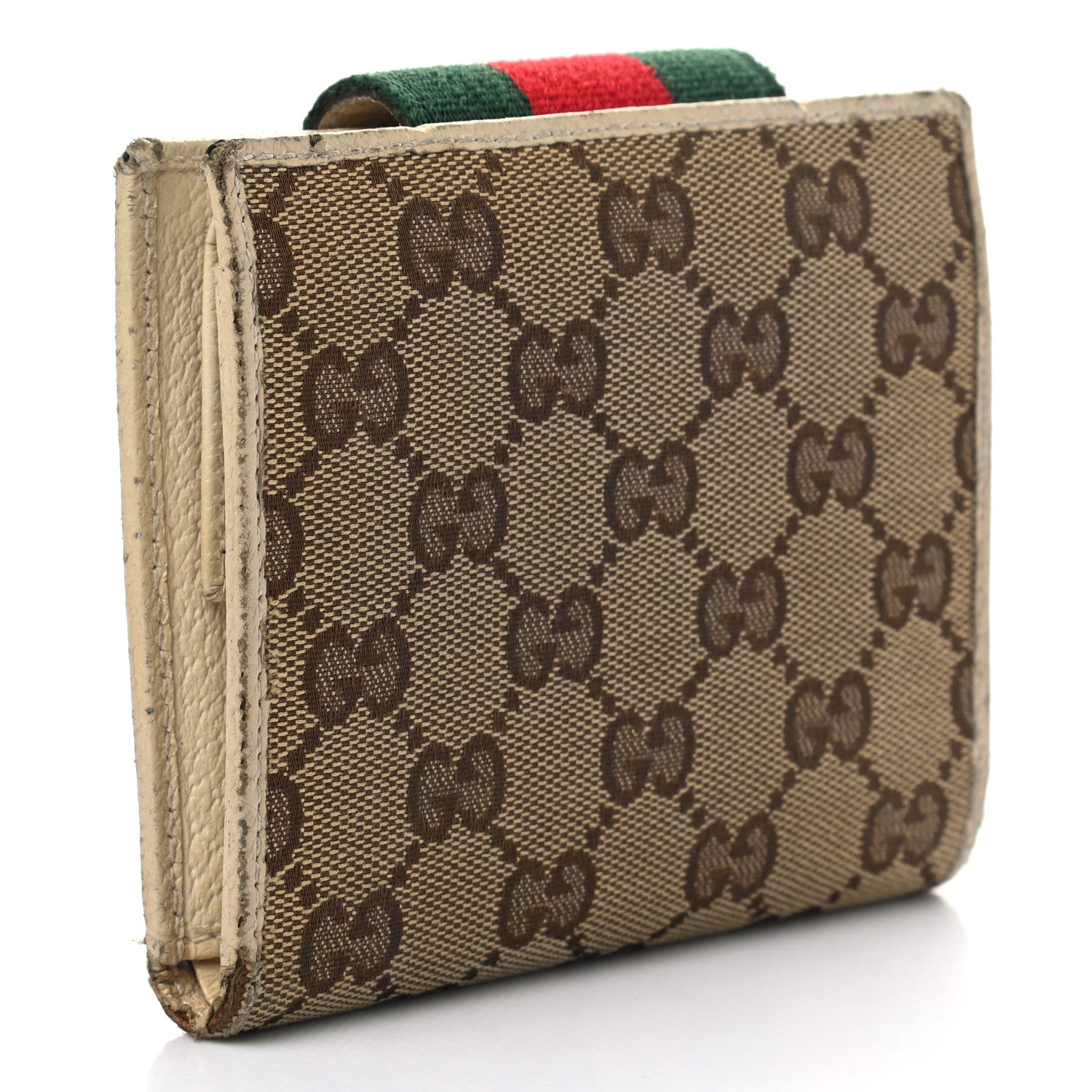 Gucci Monogram Web Ladies Web French Wallet Off White 3 of 12