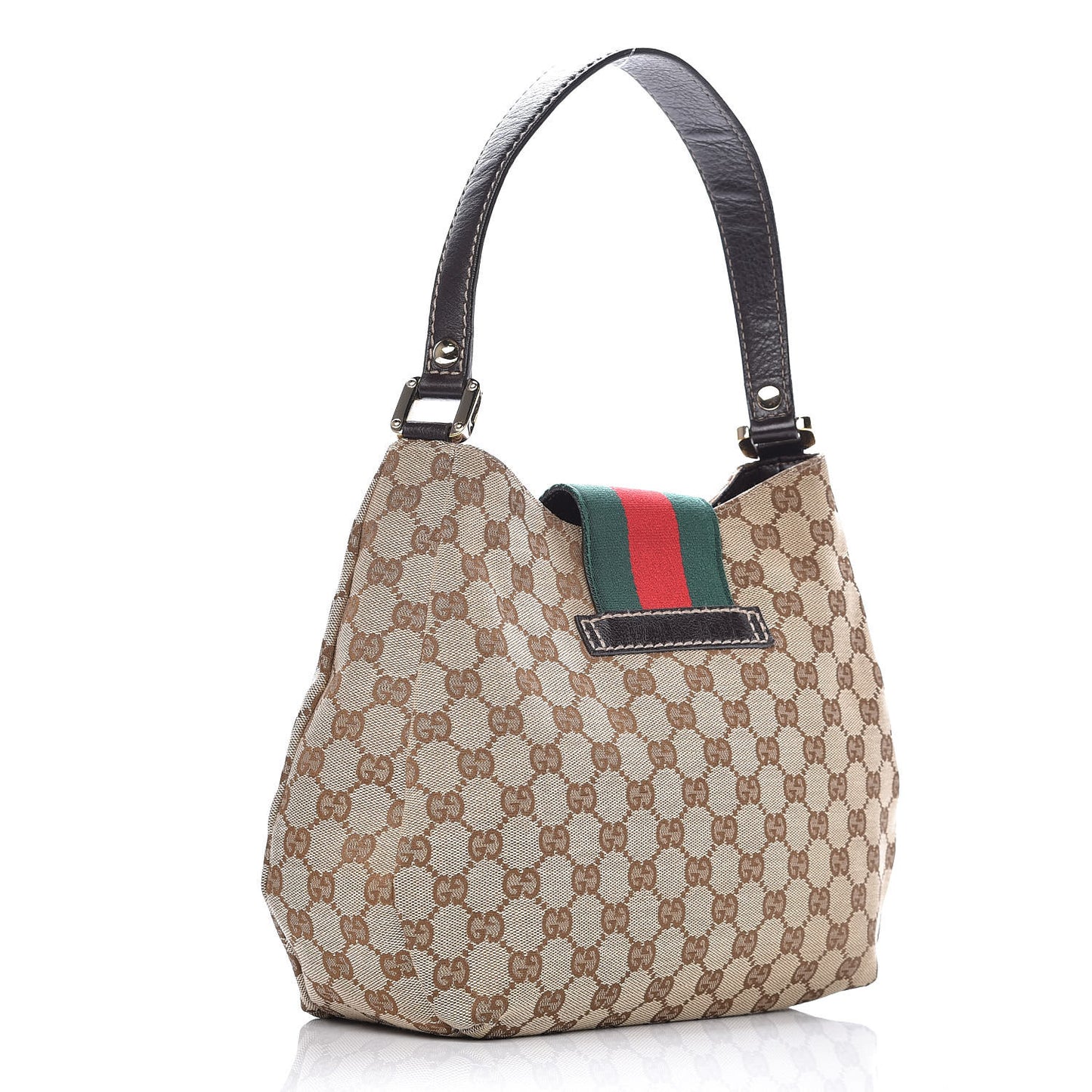 Monogram Medium New Ladies Web Hobo Dark Brown