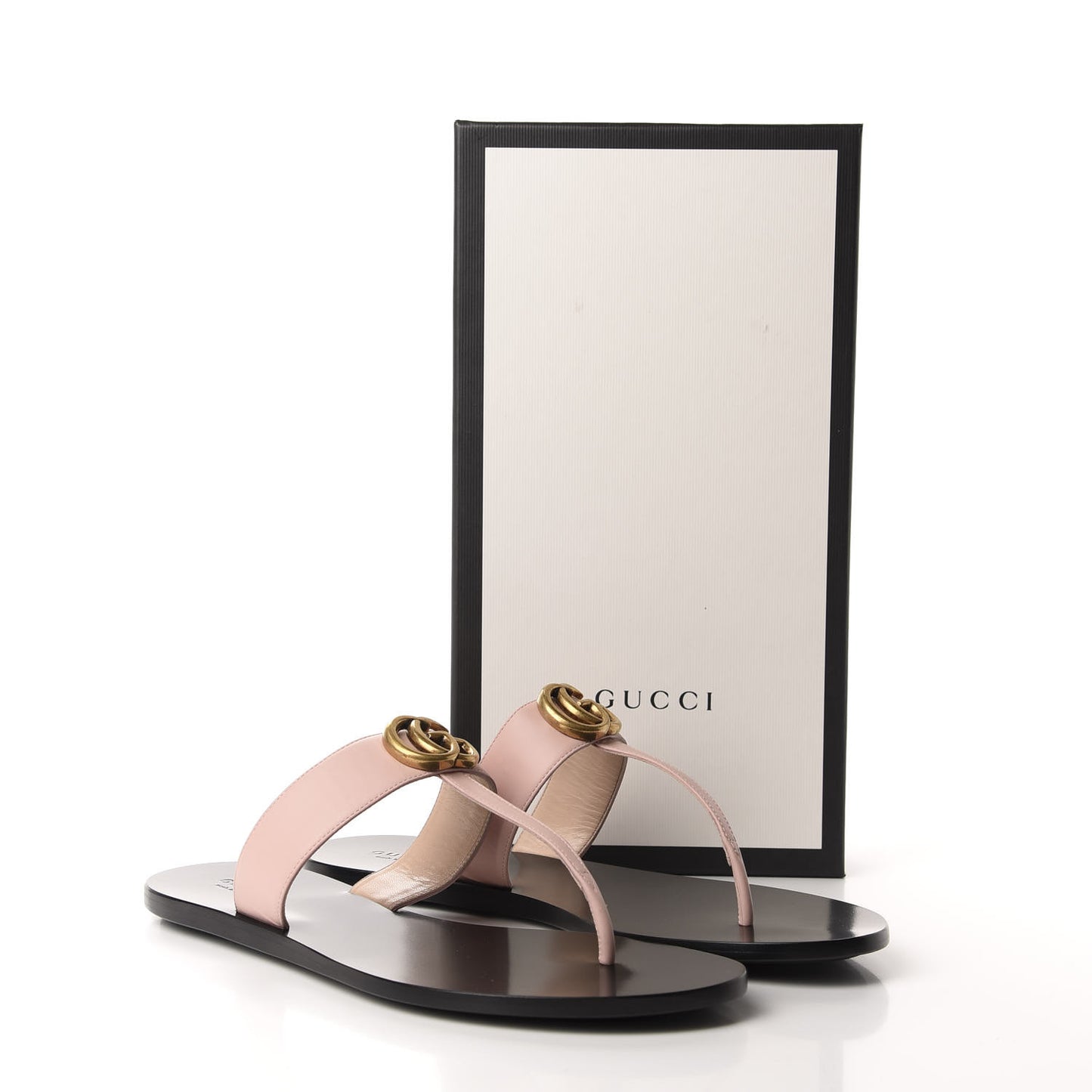 Calfskin GG Marmont Thong Sandals 41 Perfect Pink