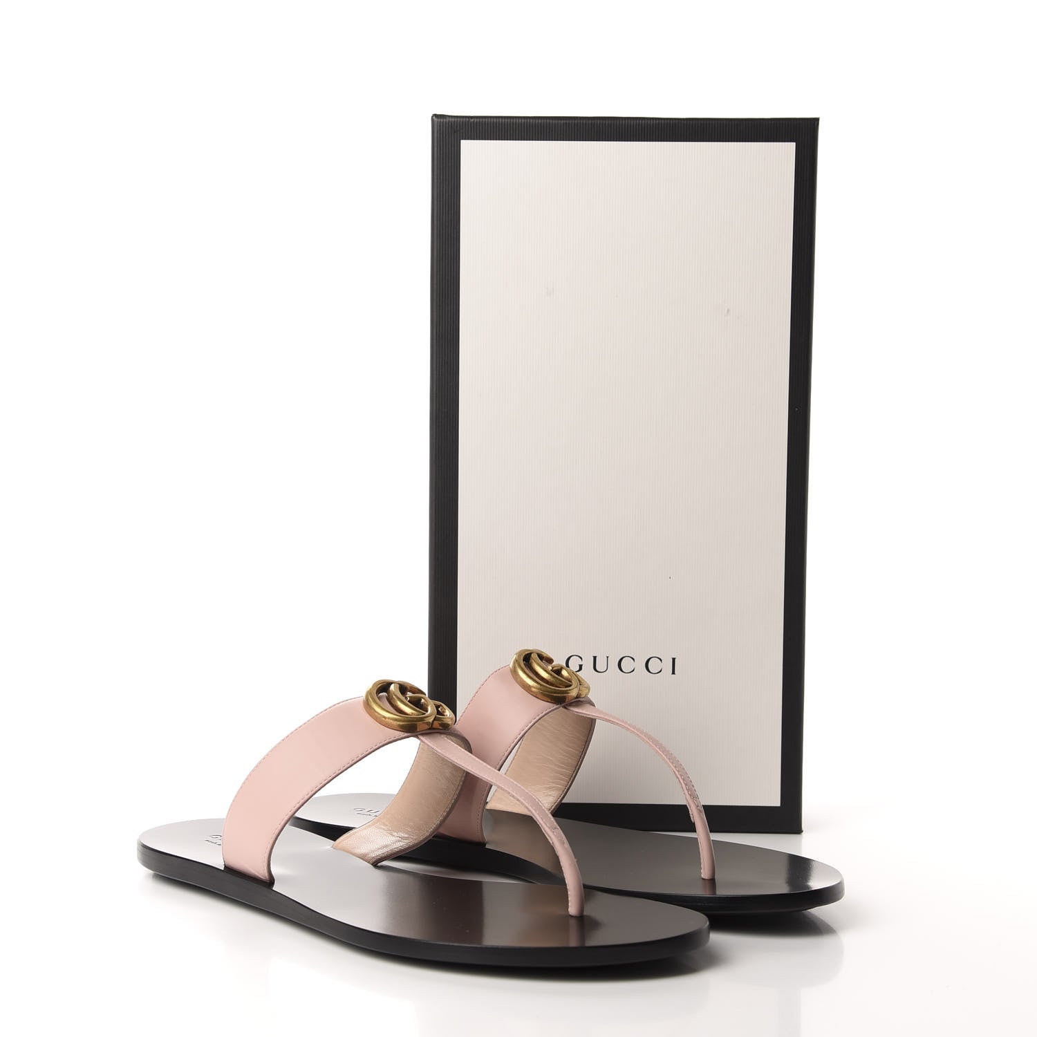 Gucci Calfskin GG Marmont Thong Sandals 41 Perfect Pink 9 of 9