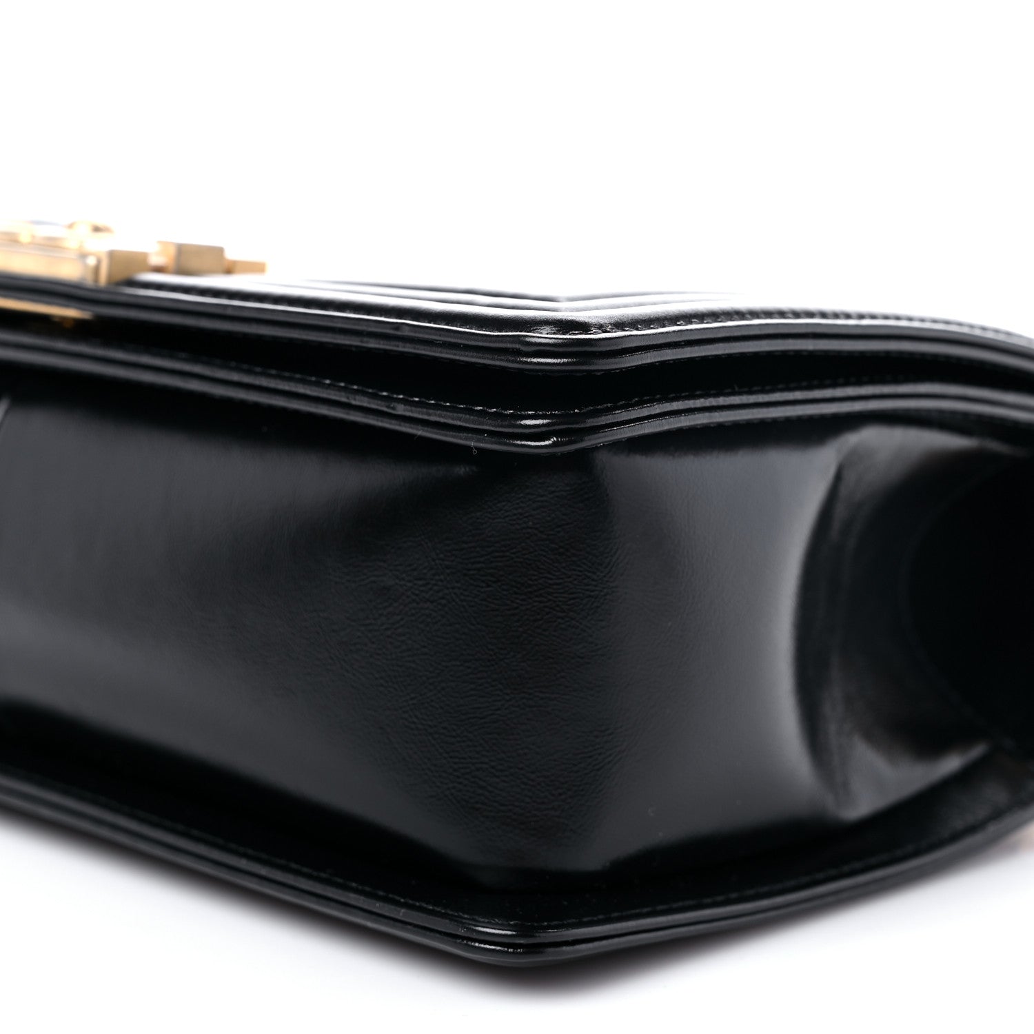 Chanel Metallic Glazed Calfskin Medium Boy Flap Black Gold 9 of 10