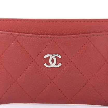 Chanel Caviar Quilted Card Holder Red 12 of 13
