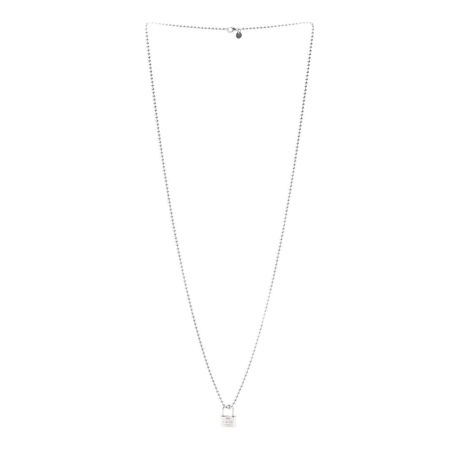 Tiffany Sterling Silver 1837 Lock Charm Pendant Necklace 3 of 5
