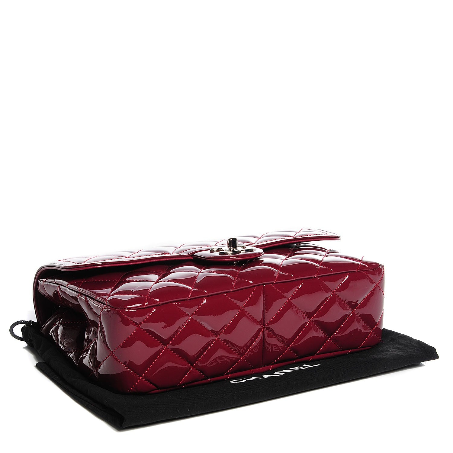 Chanel Patent Quilted Large Coco Shine Flap Burgundy 4 of 8