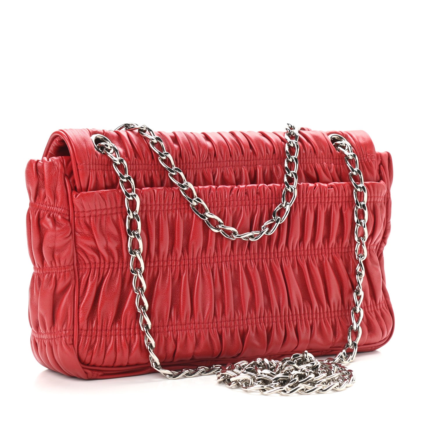 Prada Nappa Gaufre Medium Sound Flap Shoulder Bag Black 2 of 8