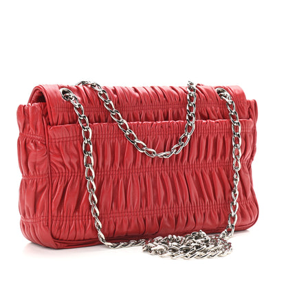 Prada Nappa Gaufre Medium Sound Flap Shoulder Bag Black 2 of 8