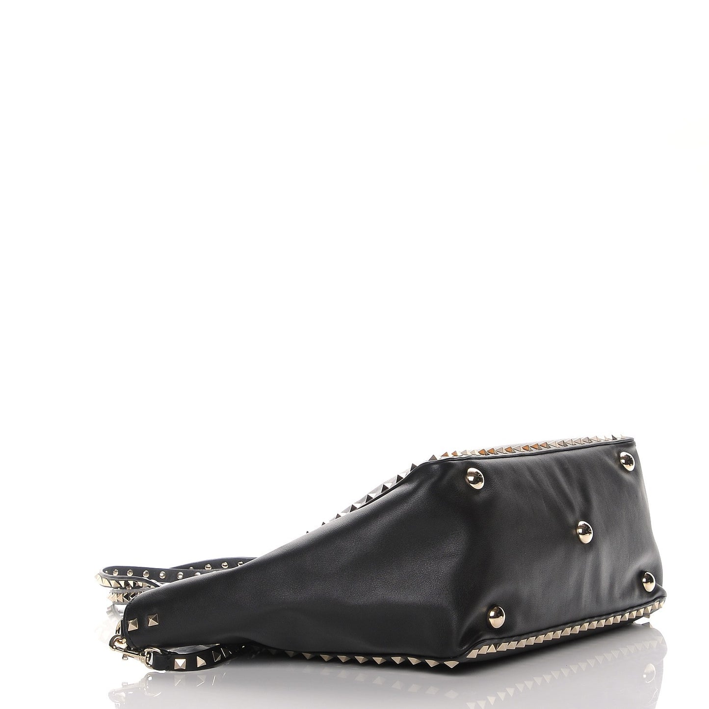 Vitello Medium Rockstud Tote Black
