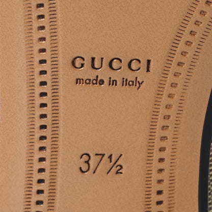 Gucci Canvas GG Monogram Horsebit Womens Jordaan Loafers 37.5 Beige Ebony New Acero 7 of 13
