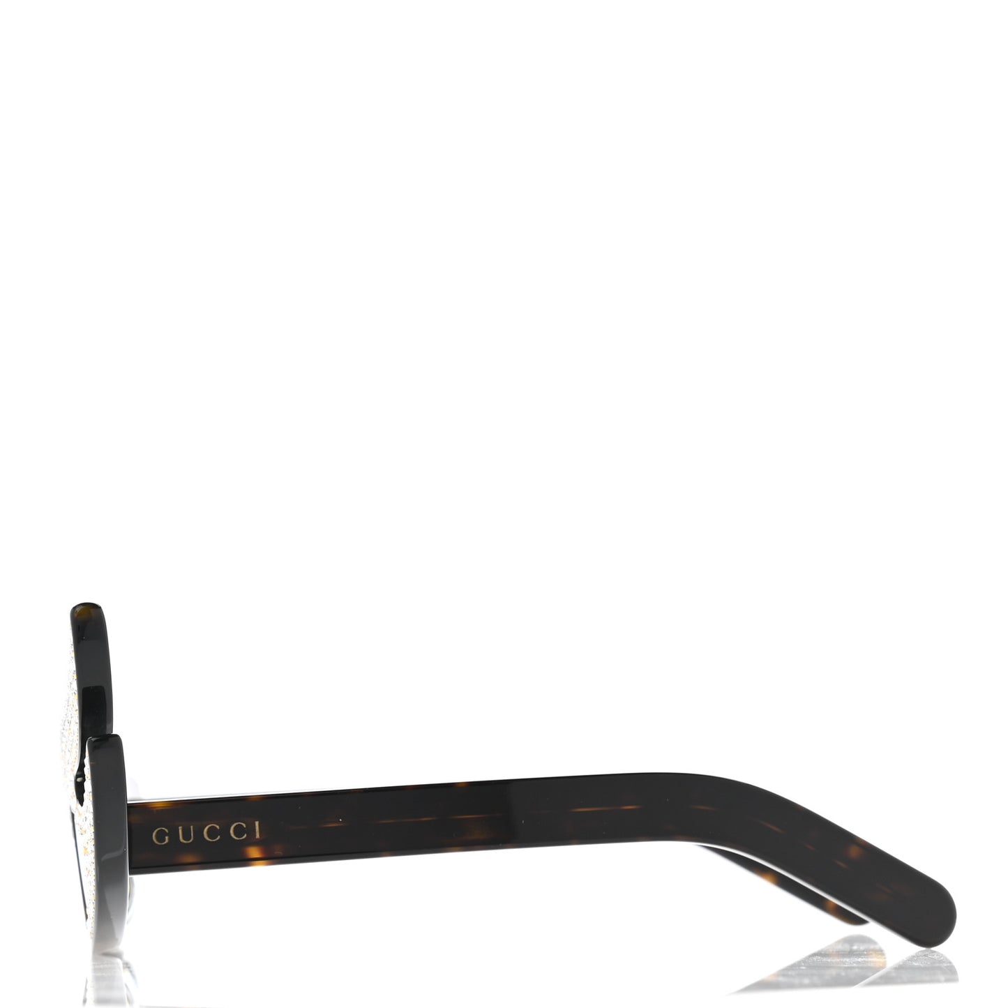 Acetate Asymmetrical Crystal Sunglasses GG0240S Havanna