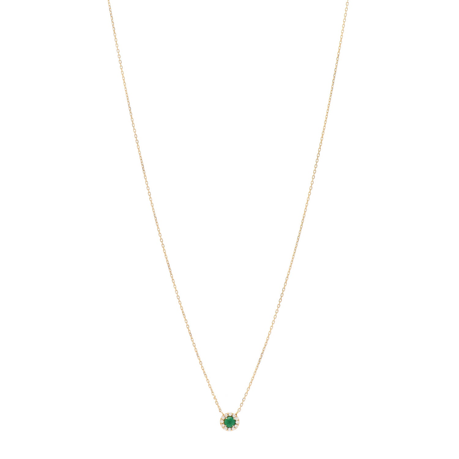 Suzanne Kalan 18K Yellow Gold Diamond Emerald Pendant Necklace 1 of 5