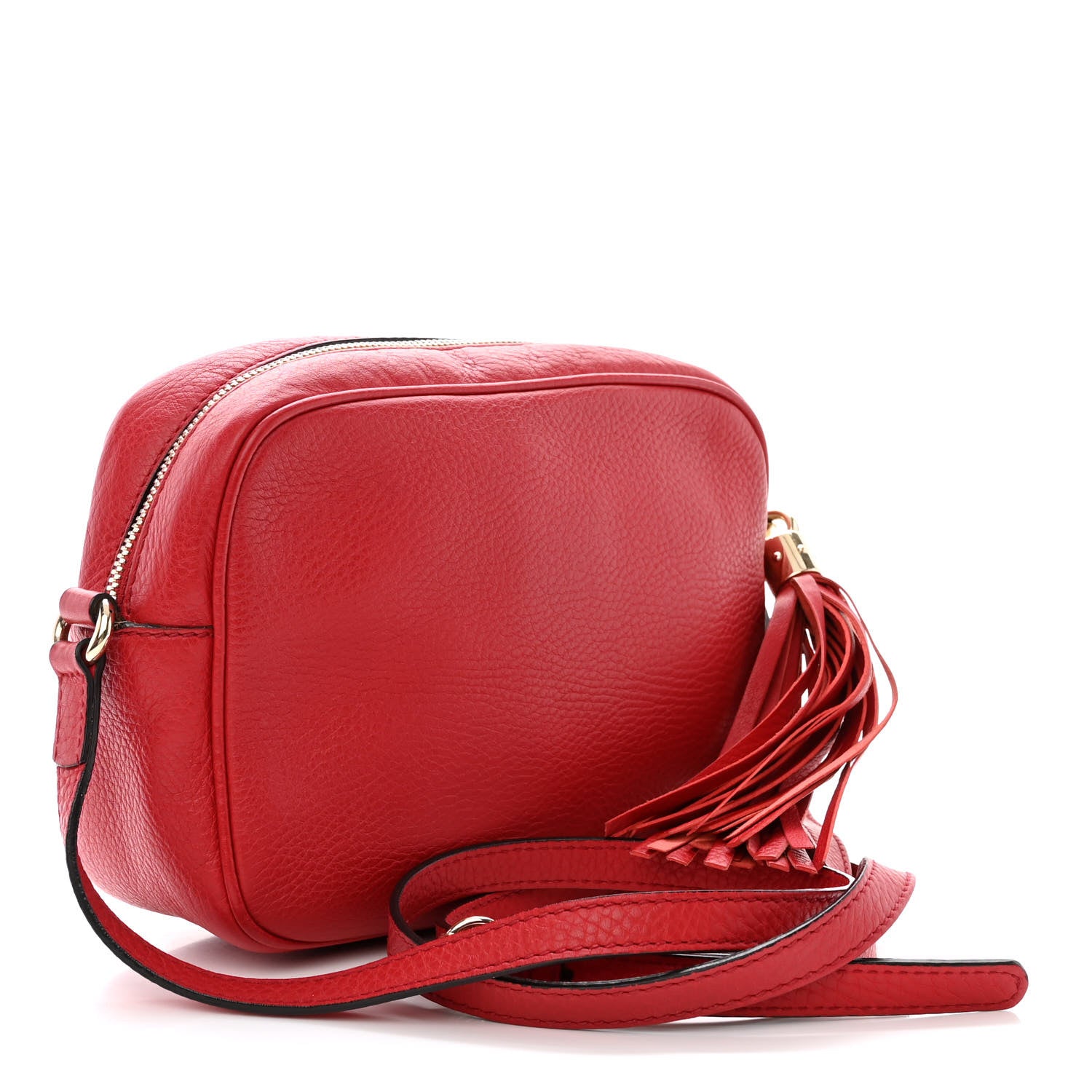 Gucci Pebbled Calfskin Small Soho Disco Bag Tabasco Red 3 of 12