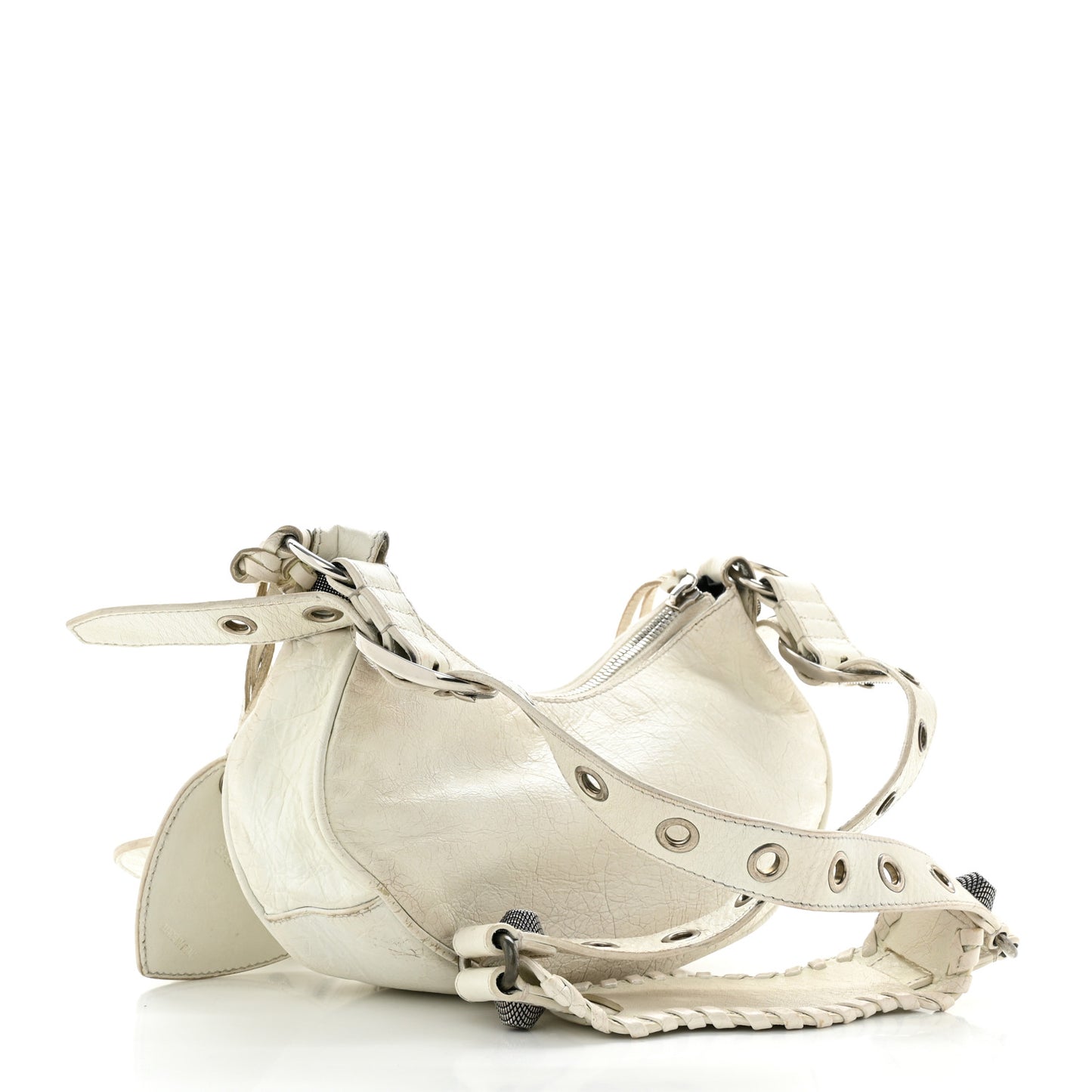 Agneau Arena Le Cagole Shoulder Bag XS Optic White
