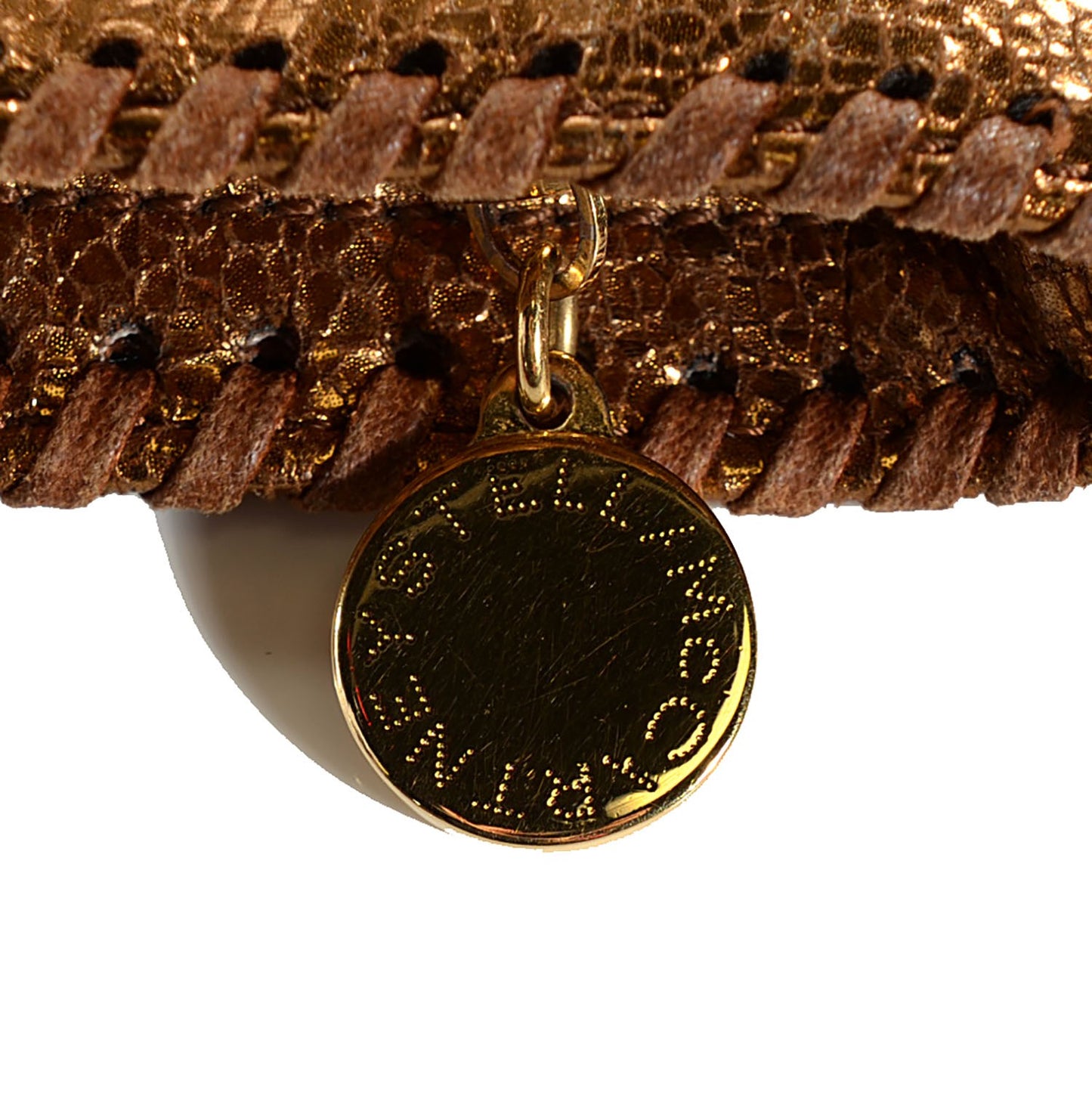 Crackled Metallic Large Falabella Crossbody Bag Bronze