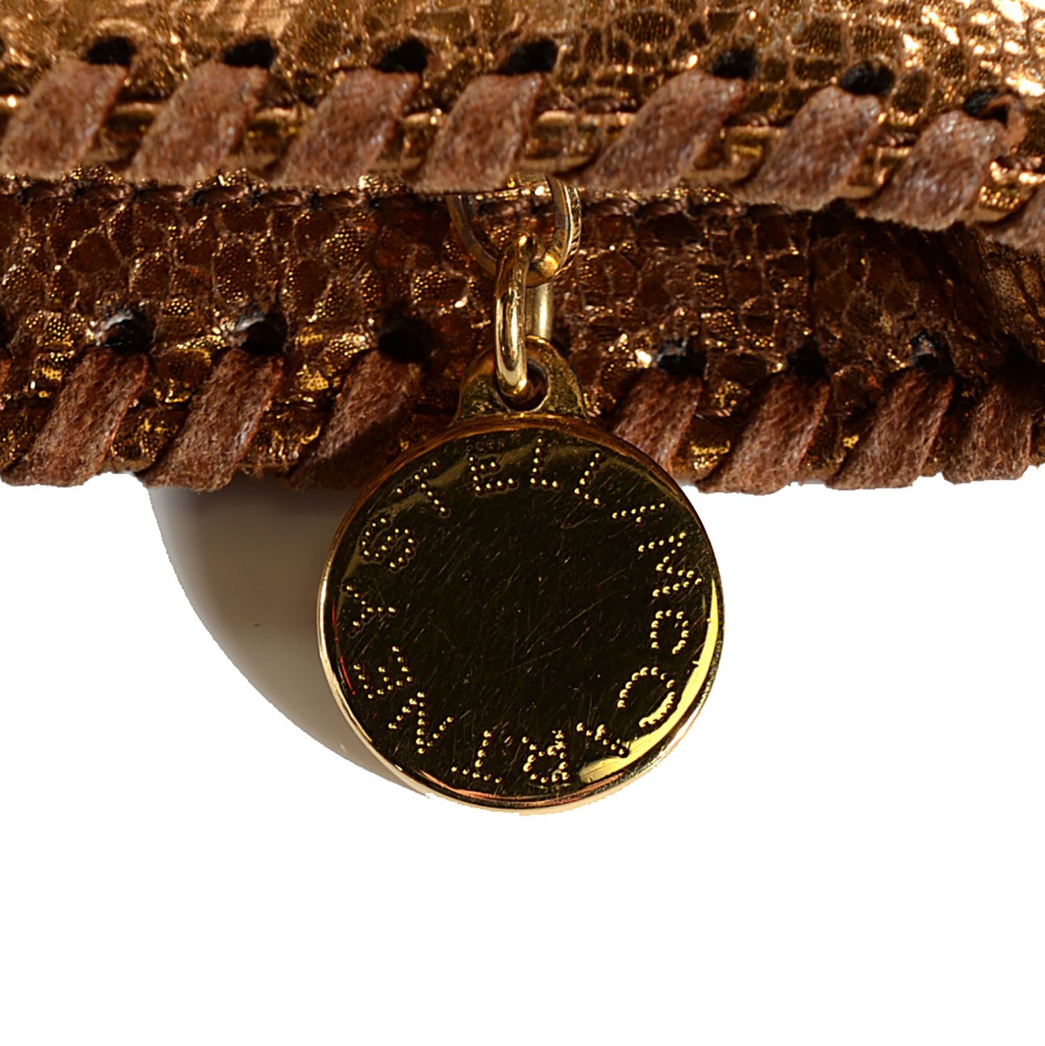 Stella McCartney Crackled Metallic Large Falabella Crossbody Bag Bronze 9 of 9