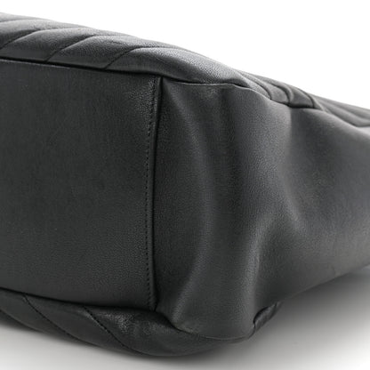 Saint Laurent Sheepskin Matelasse Chevron Large Monogram Shopping Bag Black 9 of 9