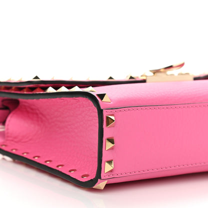 Valentino Garavani Pebbled Calfskin Medium Rockstud Flip Lock Crossbody Bag Pink Orchid 8 of 10