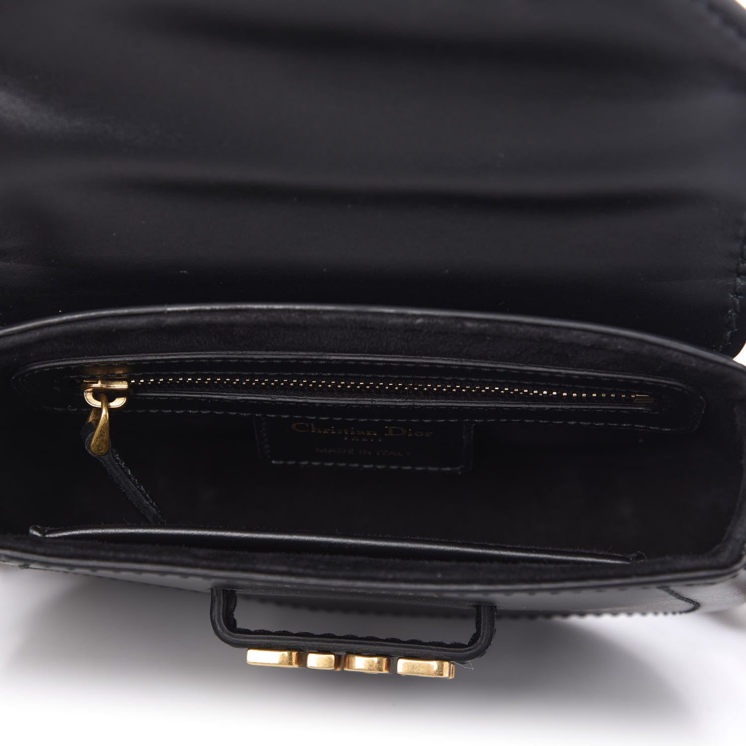 Christian Dior Calfskin Mini D Fence Saddle Bag Black 5 of 10