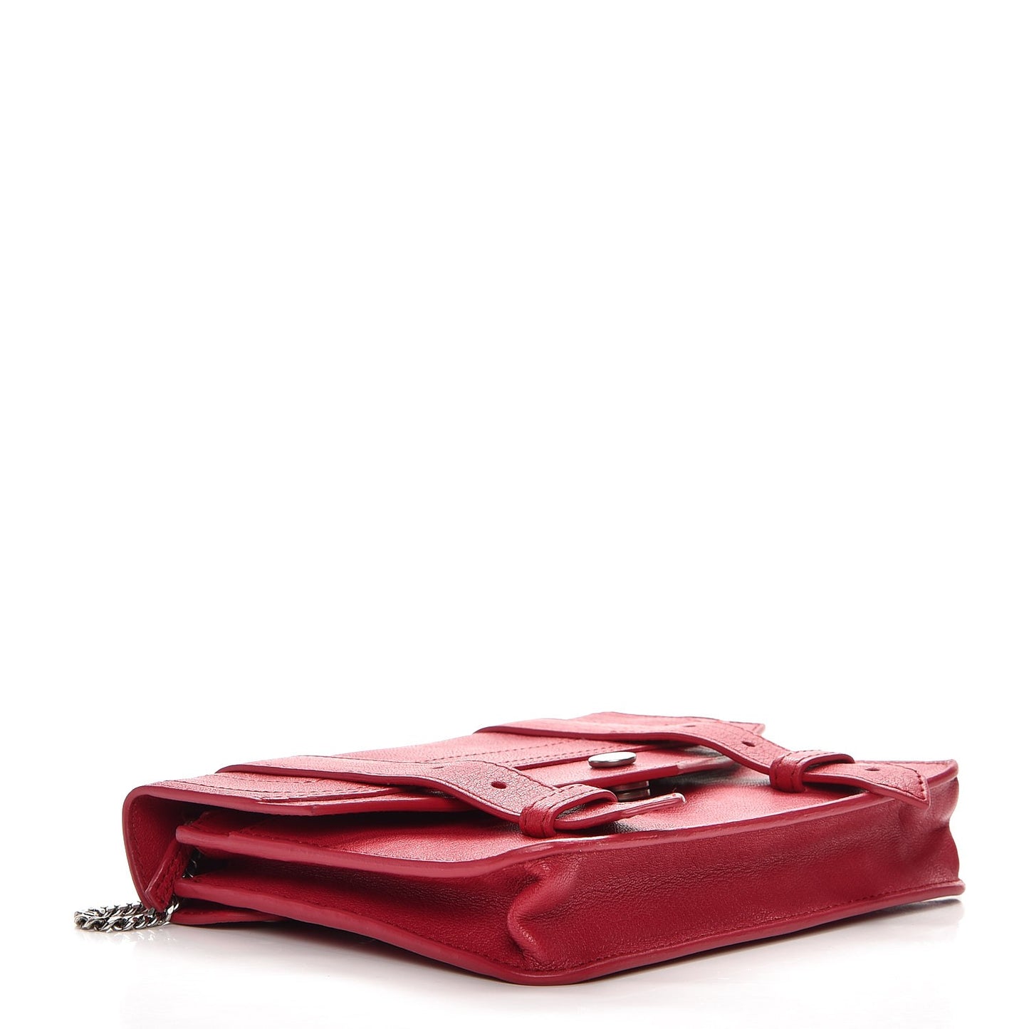 Lambskin PS1 Large Chain Wallet Red