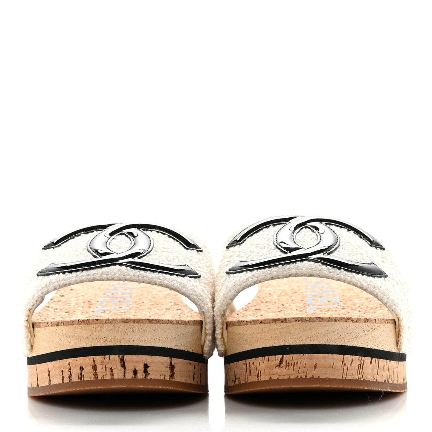 Tweed Patent Calfskin Logo Mules 35