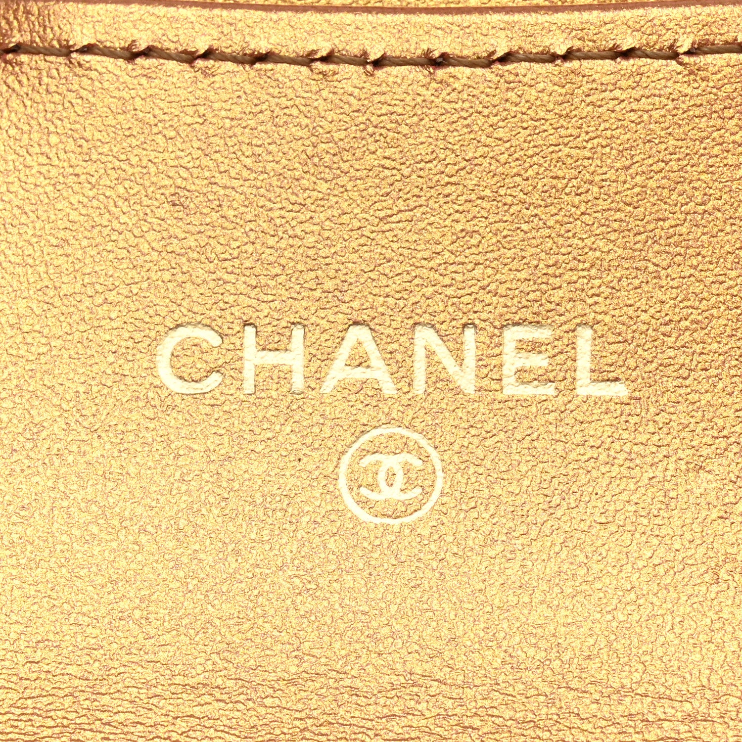Chanel Metallic Lambskin Quilted Flap Card Holder Wallet Golden 6 of 9