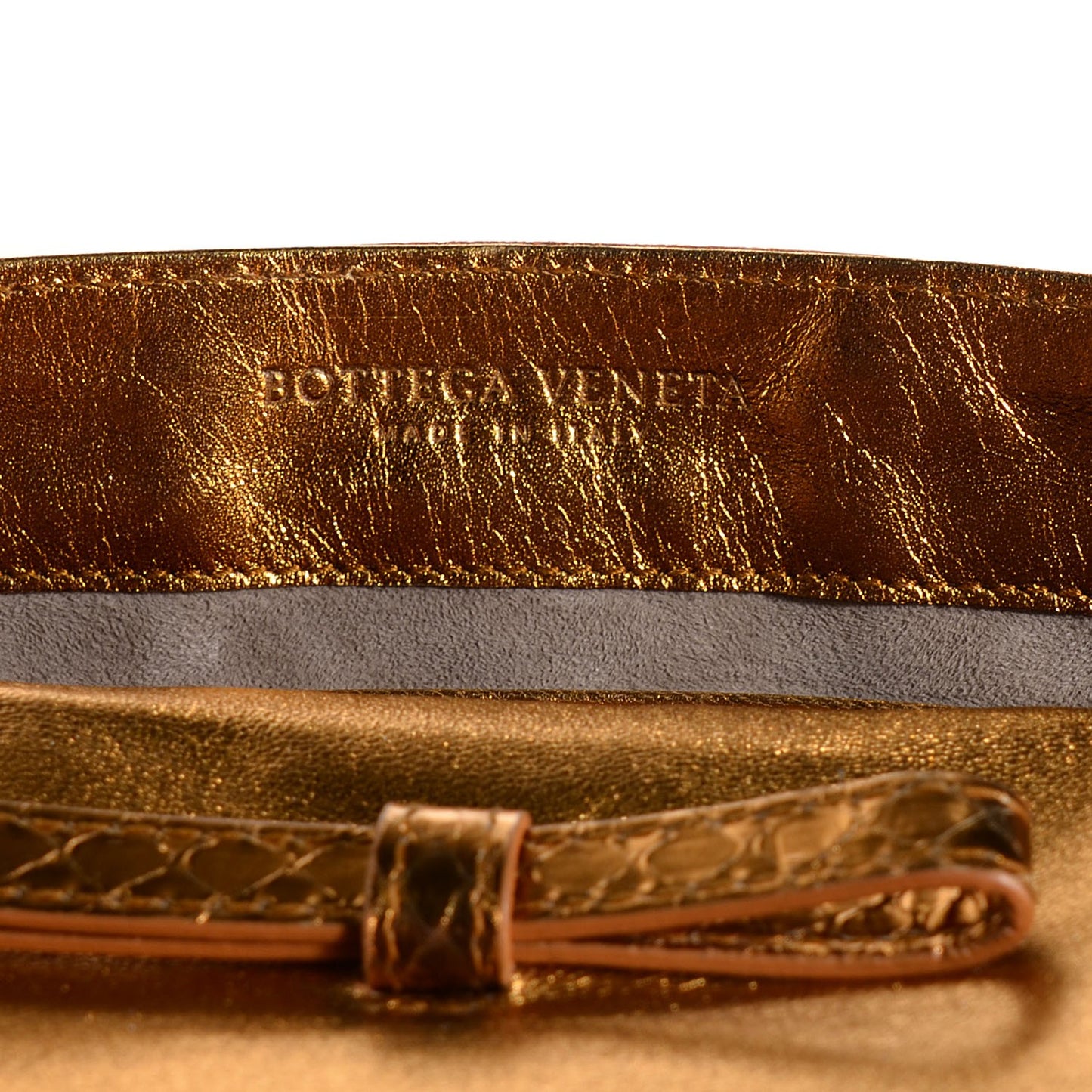 Ayers Snakeskin Metal Trim Clutch Gold